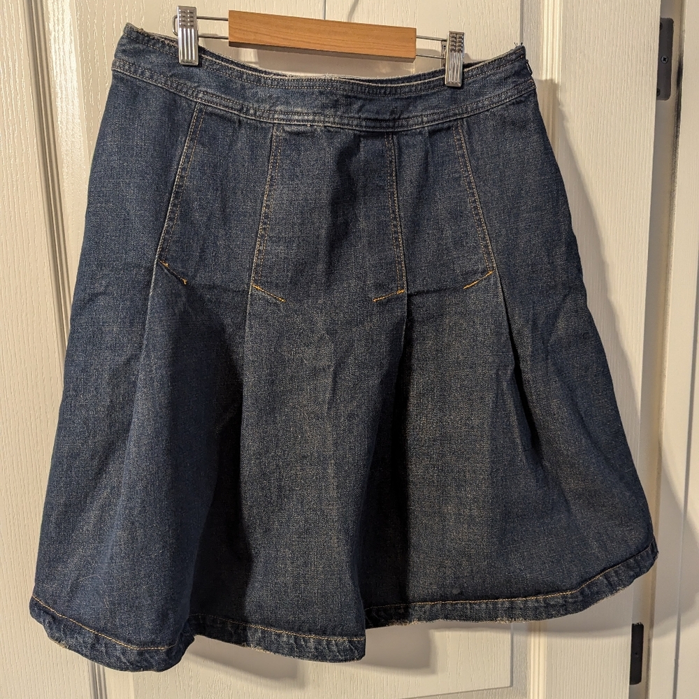 Isaac Mizrahi for Target Pleated Flares Denim Skirt Size 12